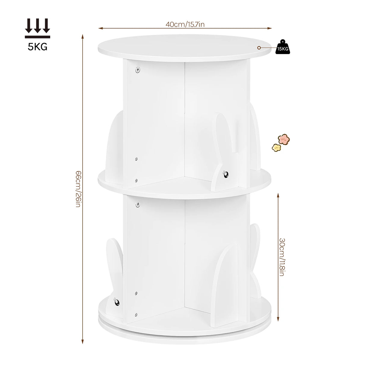 BukkitBow - Roterende Kinderboekenkast met Vakken - 360 Graden Draaibaar