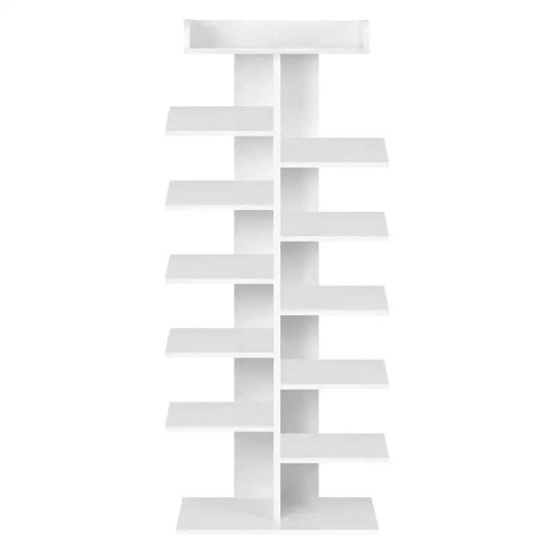 BukkitBow schoenenrek met 12 vakken, robuust en stabiel, inclusief accessoires plankje, afmetingen 49,5x30x113,5 cm, voor schoenenopslag.