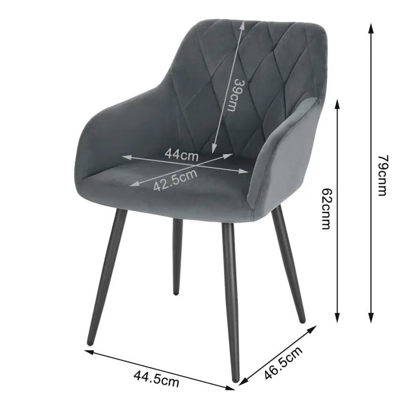 BukkitBow eetkamerstoel met ergonomisch ontwerp, gewatteerde zitting en stabiel frame, zithoogte 46,5 cm.