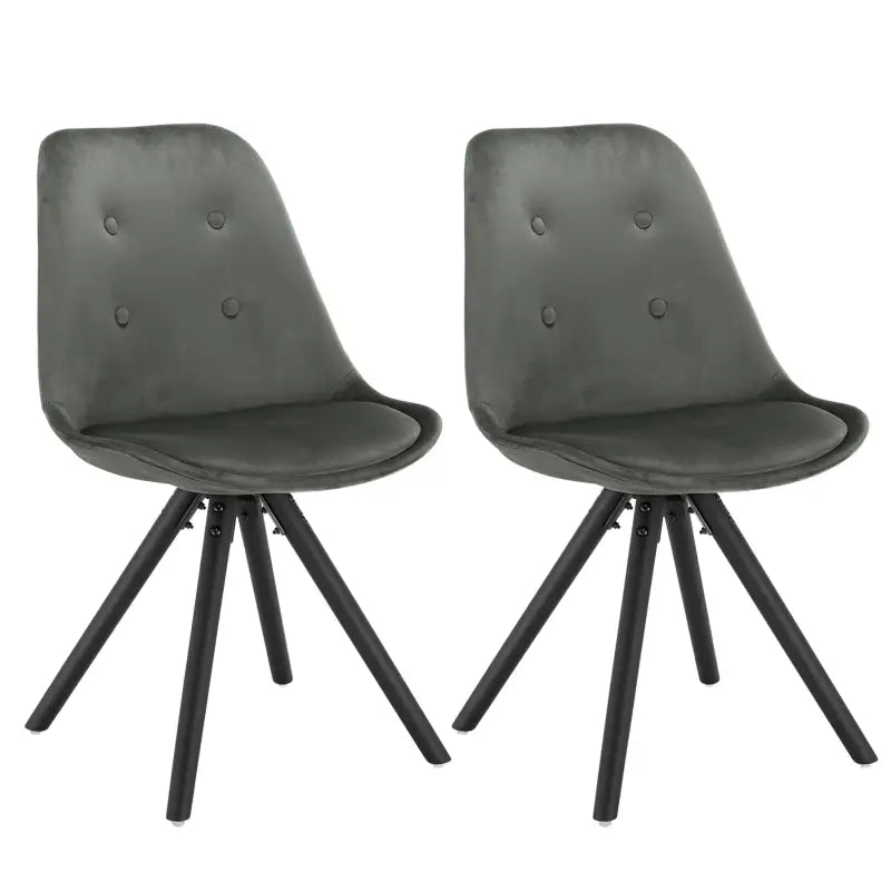 BukkitBow set van drie fluwelen eetkamerstoelen met ergonomisch zitcomfort en stijlvolle ontwerp, zithoogte 46 cm.