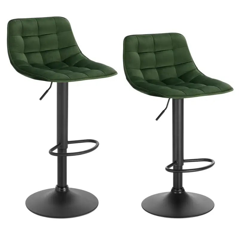 Set van 2 modieuze barkrukken van BukkitBow met fluweel en metaal, ergonomisch ontwerp en hoogte van 59-81 cm.