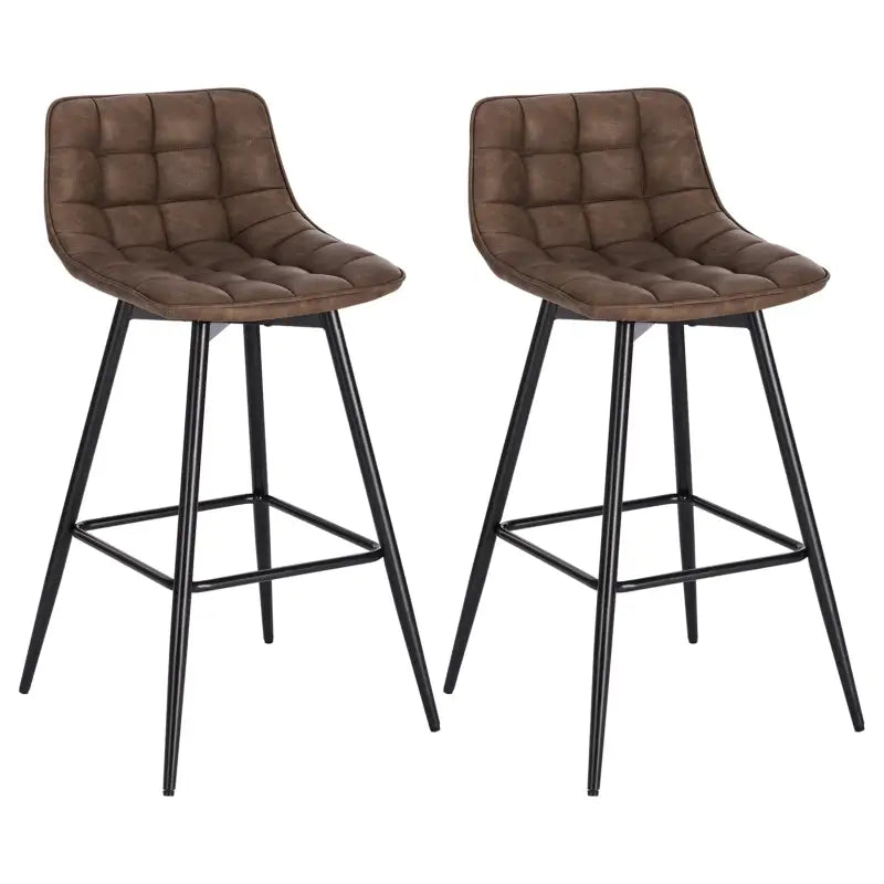 Set van 2 BukkitBow barkrukken met kunstleer of fluweel, 88 cm hoog, met stevig metalen frame, stijlvolle en duurzame zitplaatsen