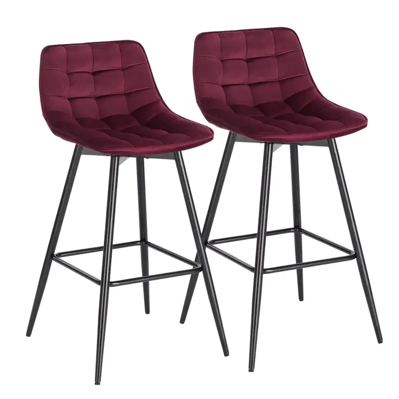 Set van 2 BukkitBow barkrukken, kunstleer of fluweel, 88 cm hoog met duurzaam metalen frame, geschikt voor bar of keuken.