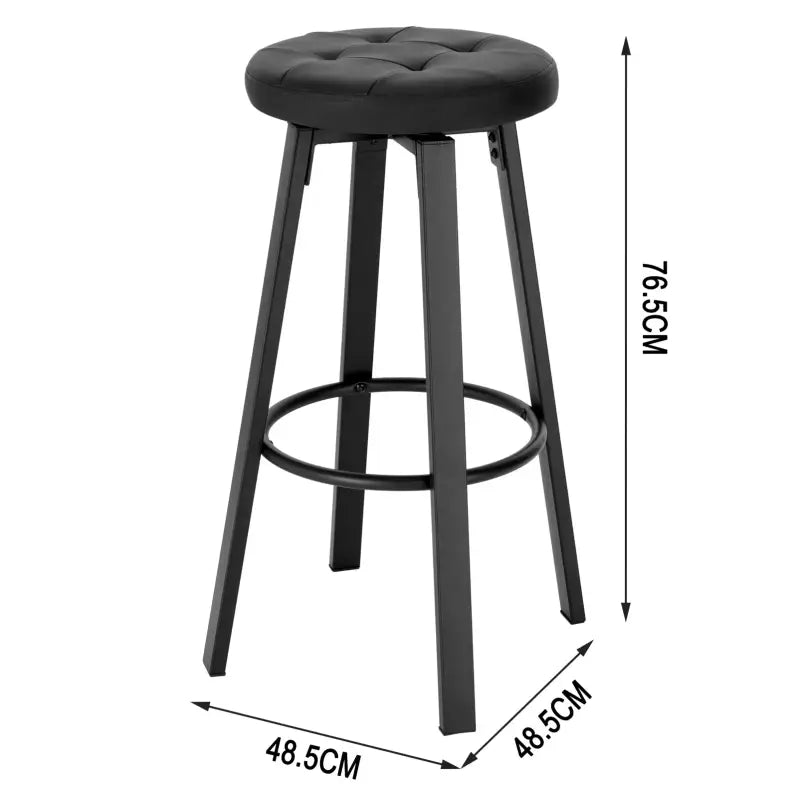 Set van 2 BukkitBow barkrukken met vintage kunstleer, metalen frame en 360° draaibare zitting, diameter 35,5 cm, hoogte 76,5 cm.