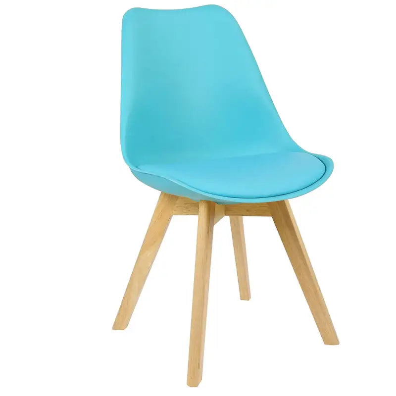 Set van 4 BukkitBow eetkamerstoelen met beukenhouten poten, PU zitting, comfortabele zithoogte van 42 cm, geschikt voor diverse ruimtes.
