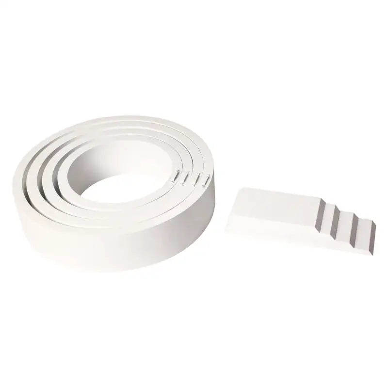 Set van 4 ronde hangende boekenplanken van MDF door BukkitBow, in XL, L, M en S, diepte 8,8 cm, voor stijlvolle opbergruimte.