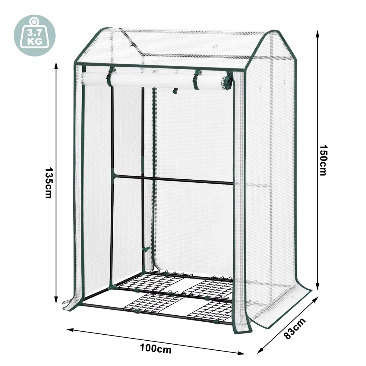 BukkitBow stabiele tuinkas voor tomaten en klimplanten, wintervast, met metalen frame en doorzichtige plastic wanden voor optimale groei.