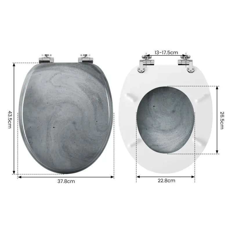 BukkitBow toiletbril met softclose, antibacterieel, printontwerp, comfortabele toiletzitting voor een hygiënische badkamer.