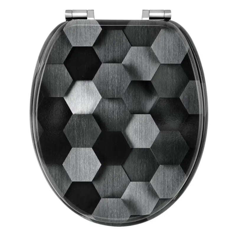 BukkitBow toiletbril met softclose en antibacteriële afwerking, met print, voor comfortabele en hygiënische toiletoplossing.