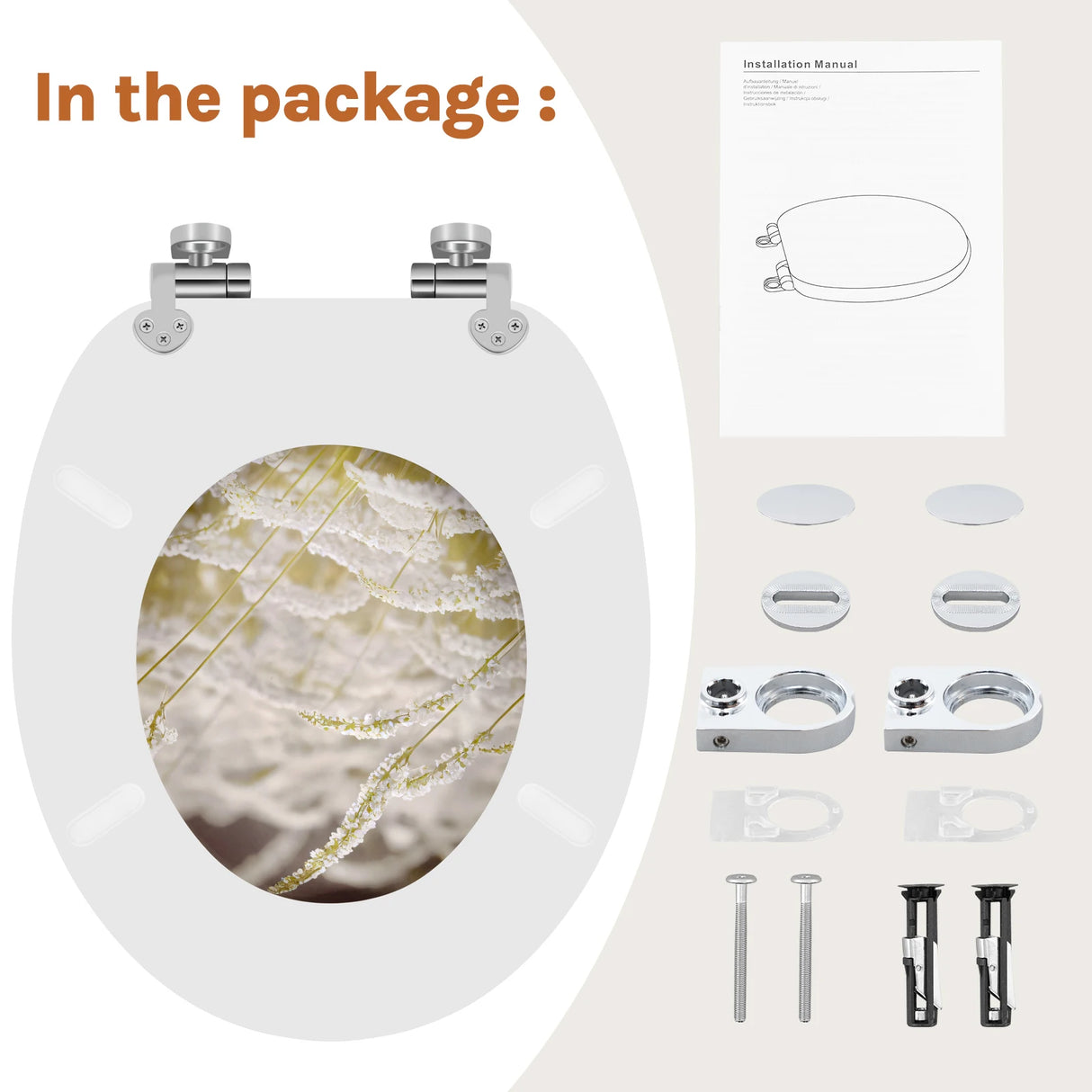 BukkitBow toiletbril met softclose, waterafstotend en antibacterieel, met print, geschikt voor toiletzitting.