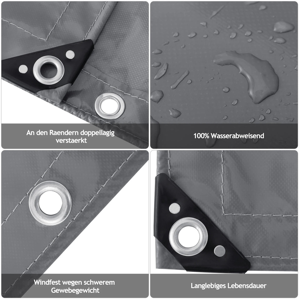 BukkitBow universeel PVC afdekzeil met gegalvaniseerde oogjes, UV-bestendig, waterdicht en geschikt voor bescherming van objecten