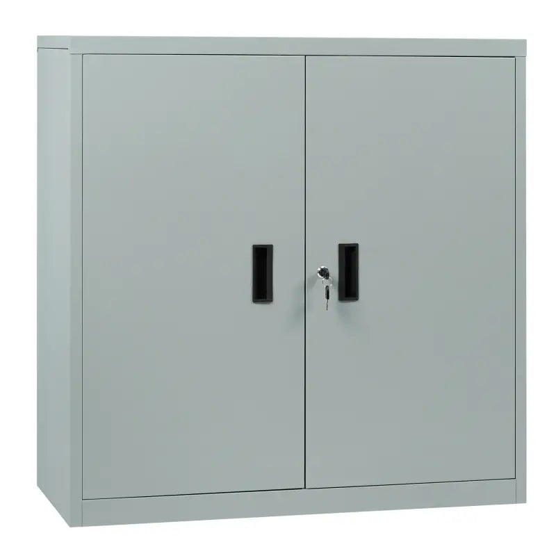 Vergrendelbare metalen archiefkast van BukkitBow met verstelbare planken en dubbele deuren, 90x92x40 cm.