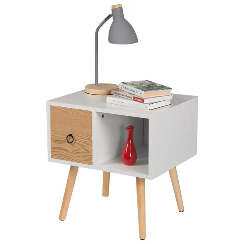 BukkitBow - Nachtkastje met Lade - MDF en Massief Hout