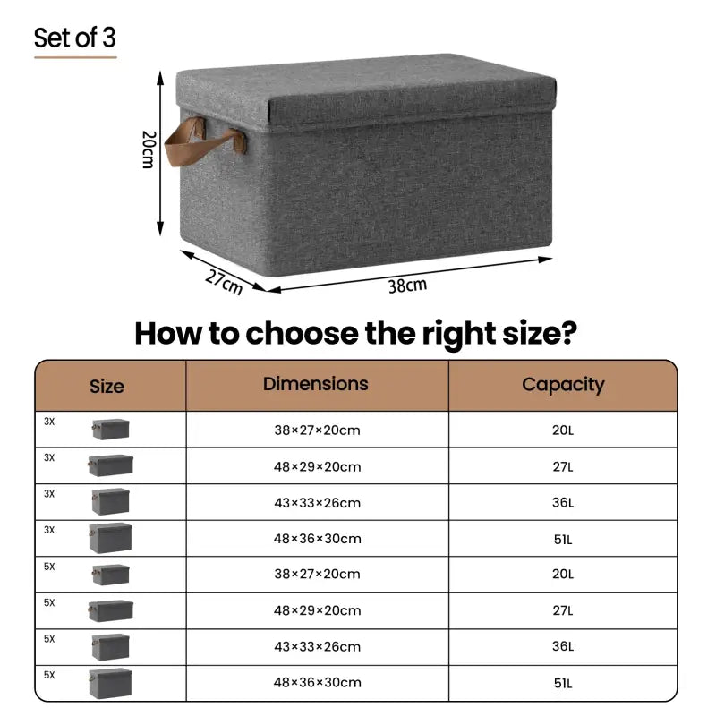 BukkitBow - Opbergdoos met Handvaten - Stoffen Opbergbox