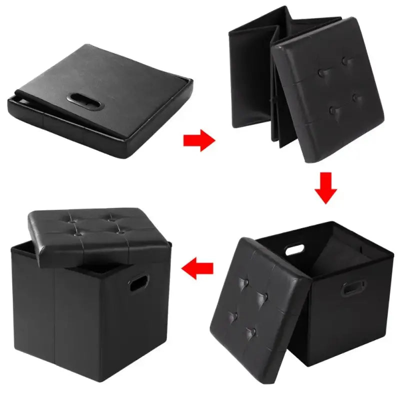 BukkitBow - Opbergpoef - Lederen / Fluwelen Poef