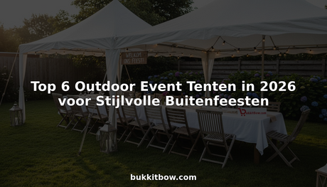 Gasten genieten van een sfeervol buitenevenement onder een stijlvolle stretchtent.