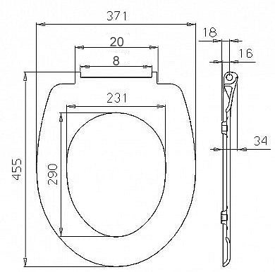 BukkitBow - Abattant WC avec Soft Close - Abattant WC / Abattant WC avec impression - Antibactérien - V5