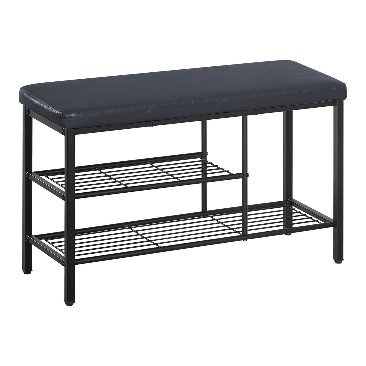 BukkitBow schoenenrek met industrieel design, kussen en open opbergvakken voor schoenen en accessoires.