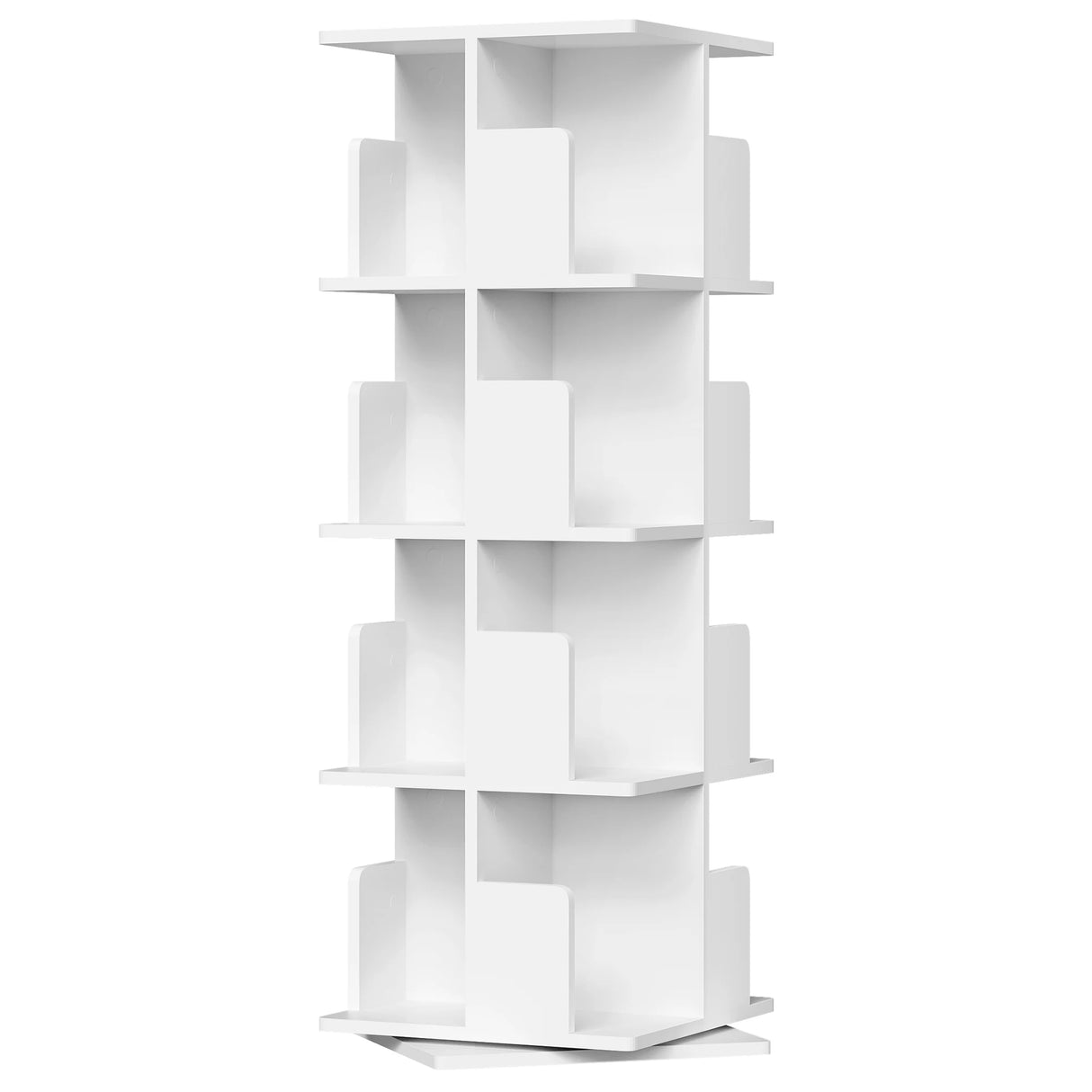 BukkitBow roterende boekenkast met 4 niveaus, 360 graden draaibaar, van hout en met modern design, geschikt voor woonkamer of kantoor