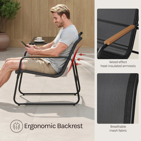 BukkitBow tuinmeubelset met bank, stoelen en glazen tafel, perfect voor gezellige buitenruimte, modern design en comfortabele zitplaatsen