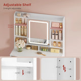 BukkitBow compacte kaptafel met LED-verlichting en verborgen opbergruimte, stijlvolle houten meubel voor in de slaapkamer
