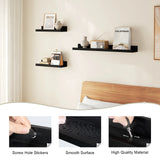 BukkitBow - Set van 3 Zwevende Wandplanken - Hout - Fotoplank - Wandrek