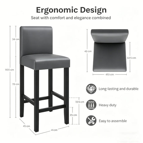 Twee luxe BukkitBow industrieel design barkrukken, comfortabele zittingen en metalen poten, modern en stijlvol voor in de bar of keuken