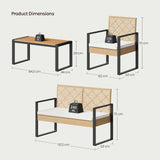 Moderne BukkitBow rotan loungeset met salontafel en kussens, perfect voor buiten en relaxed genieten.