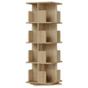 Roterende BukkitBow boekenkast met 4 niveaus, 360 graden draaibaar, modern design en houtafwerking in beeld.