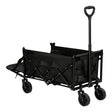 BukkitBow opvouwbare bolderkar met verlengbare achterklep en 110L capaciteit, zwart, op een vlakke ondergrond.