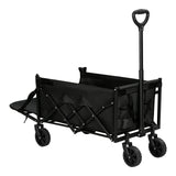 BukkitBow opvouwbare bolderkar met verlengbare achterklep en 110L capaciteit, zwart, op een vlakke ondergrond.