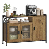 Industrieel BukkitBow dressoir met verstelbare planken, keukenkast met strak design en houten afwerking.