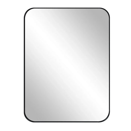 Moderne wandspiegel van BukkitBow met zwart metalen rechthoekig frame, geschikt voor muurdecoratie
