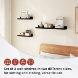 BukkitBow - Set van 3 Zwevende Wandplanken - Hout - Fotoplank - Wandrek