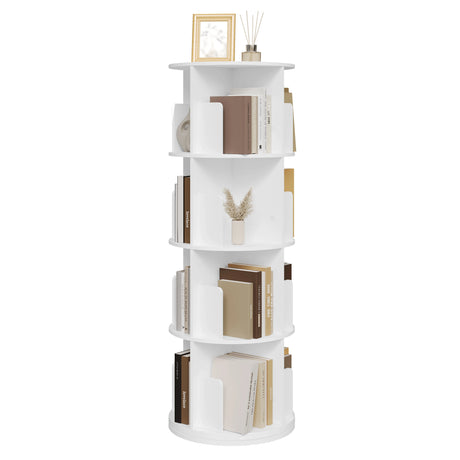 Modulaire BukkitBow rotierende boekenkast met 360 graden draaibaar ontwerp, zwart afwerking en moderne uitstraling.