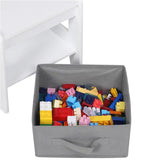 BukkitBow 3-in-1 kinderactiviteitstafel met omkeerbaar schoolbord, ingebouwde opslag en veilig ontwerp, afmetingen 63x63x51cm.