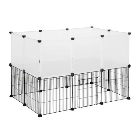 BukkitBow kleine dierenren voor hamsters, cavia's en konijnen, 107x72x72 cm, met twee niveaus, verstelbaar en geschikt voor kleine dieren.
