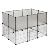 BukkitBow kleine dierenren voor hamsters, cavia's en konijnen, verstelbaar naar 2 niveaus, 107x72x72 cm, met gaas en frame