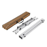 Aluminium opvouwbare campingtafel van BukkitBow, lichtgewicht en in hoogte verstelbaar, 120x68,5 cm, hoogte 59-78,5 cm.
