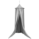 BukkitBow baby/kinder klamboe in grijs, roze en wit, 230 cm hoog, 60 cm diameter, lichte stof van 85 g/m².