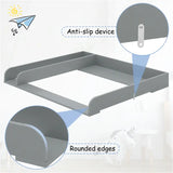 BukkitBow baby verschoontafel los opzetstuk voor commode, grijs of wit, 80x74,5x8,5 cm, geschikt voor baby's en peuters