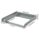 BukkitBow baby verschoontafel los opzetstuk voor commode, grijs of wit, 80x74,5x8,5 cm, geschikt voor babyverzorging.