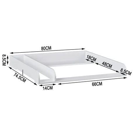 BukkitBow baby verschoontafel met 3 laden, MDF dressoir, veilige en gemakkelijke babyverzorging, 80x48x78cm, zichtbaar in de afbeelding