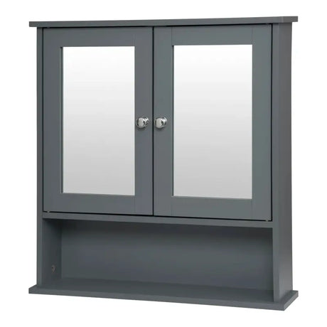 BukkitBow badkamermeubel met spiegel, verstelbare plank, vochtbestendig en duurzaam, afmetingen 56x13x58,3 cm, modern design