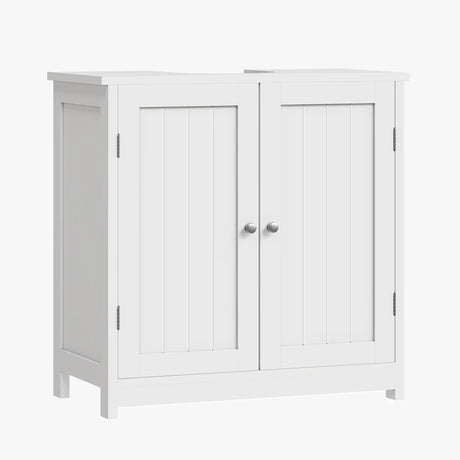 BukkitBow badkamerkast onder wastafel met 2 deuren en verstelbare plank, vrijstaand opslagmeubel voor badkamer.