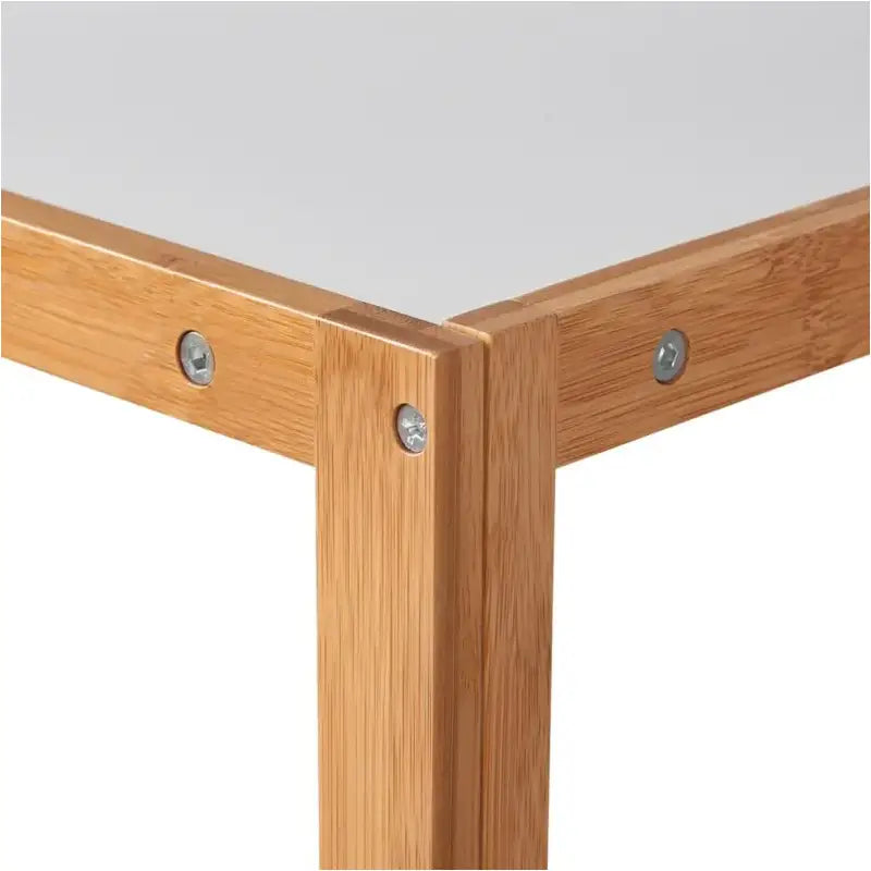 BukkitBow bamboe hoekkast met 4 niveaus, handdoekenrek en boekenkast, afmetingen 30x30x115cm, natuurlijke houten uitstraling