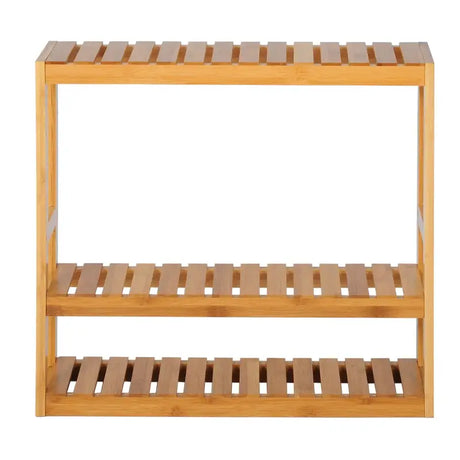 BukkitBow bamboe wandplank handdoekenrek en cosmetica plank, duurzaam materiaal, 60x15x54cm, max 15kg per lade