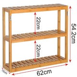 BukkitBow bamboe wandplank handdoekenrek, duurzame cosmetica plank, 60x15x54cm, max 15kg, geschikt voor badkamer en keuken