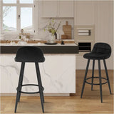 BukkitBow barkruk van fluweel met metalen frame, lage rugleuning, ergonomische voetsteun en modern design.