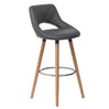 BukkitBow barkruk met linnen/stof of synthetisch leer en massief houten onderstel, ergonomisch en duurzaam, zithoogte 70 cm.